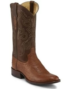 Tony Lama Men's Patron Saddle Exotic Smooth Western Boots - Round Toe
