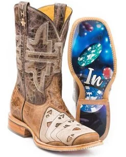 Tin Haul Men's High Roller Western Boots - Broad Square Toe