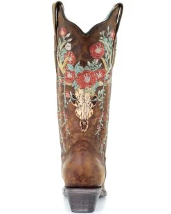 Corral Women's Deer Skull Western Boots - Snip Toe -Best Cowboy Boot Store 2000288047 280 P4