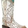 Corral Women's White Glitter Inlay Western Boots - Square Toe