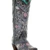 Corral Women's Floral Embroidery & Rhinestones Western Boots - Snip Toe