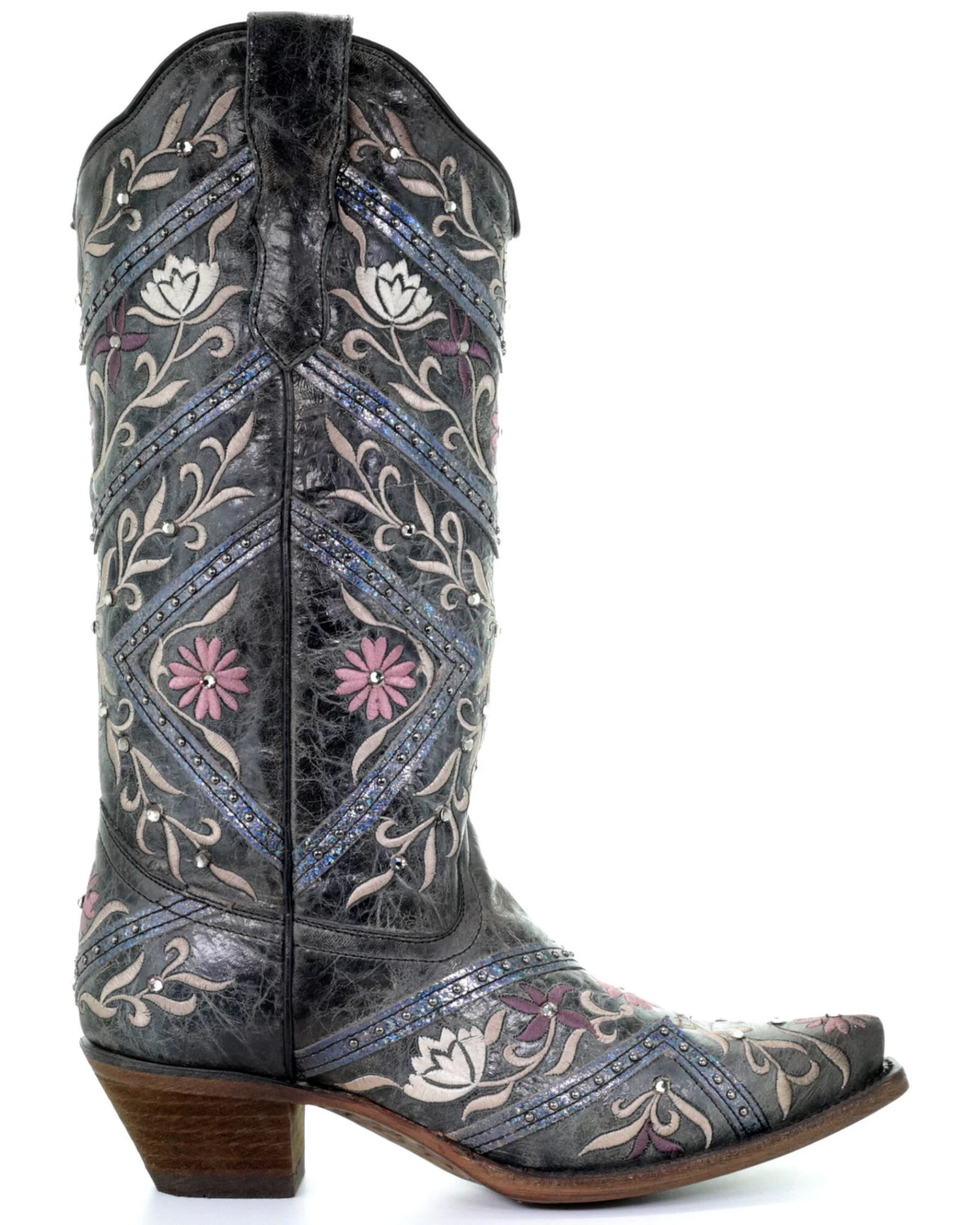 Corral Women's Floral Embroidery & Rhinestones Western Boots - Snip Toe 4 Corral Women's Floral Embroidery & Rhinestones Western Boots - Snip Toe - Image 2