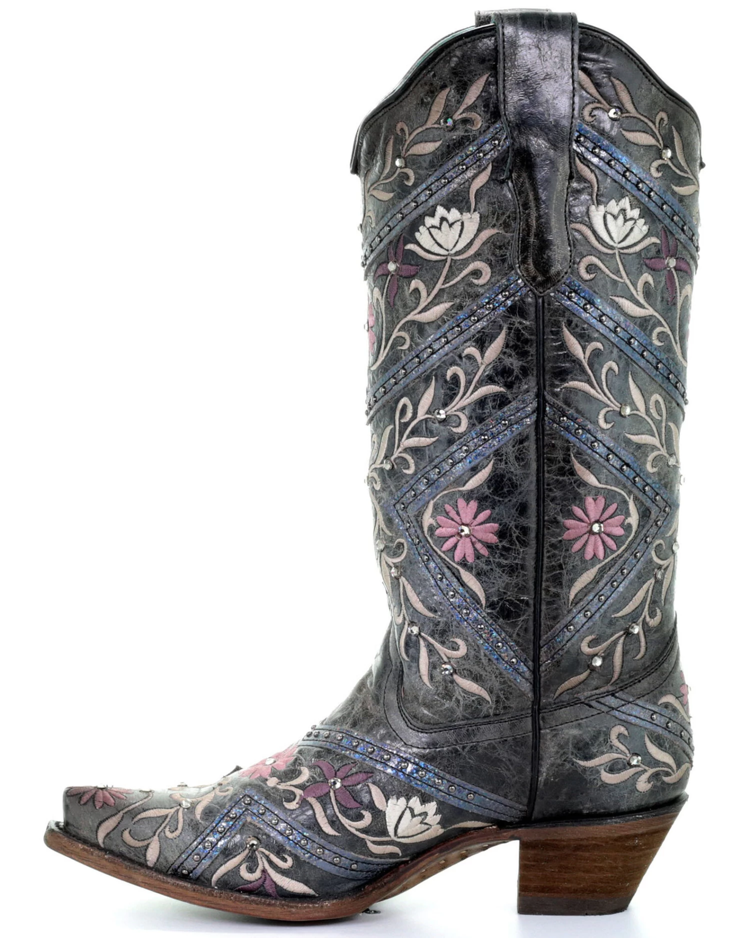 Corral Women's Floral Embroidery & Rhinestones Western Boots - Snip Toe 5 Corral Women's Floral Embroidery & Rhinestones Western Boots - Snip Toe - Image 3