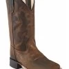 Old West Boys' Brown Western Boots - Broad Square Toe