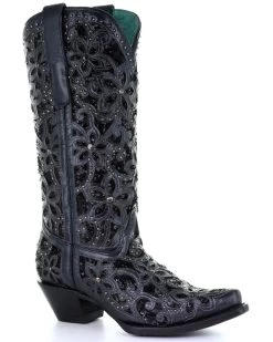 Corral Women's Inlay Embroidery Western Boots - Snip Toe