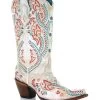Corral Women's Turquoise Embroidery With Studs Western Boots - Snip Toe -Best Cowboy Boot Store 2000322568 100 P1