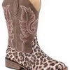 Roper Girls' Glitter Leopard Western Boots - Square Toe -Best Cowboy Boot Store 2000334044 200 P1