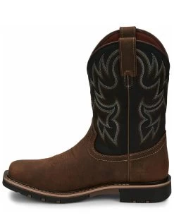 Justin Men's Fireman Black Western Boots - Square Toe -Best Cowboy Boot Store 2000334478 280 P3