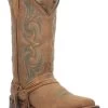 Laredo Women's Tan Turquoise Stitching Western Boots - Square Toe -Best Cowboy Boot Store 2000337535 200 P1