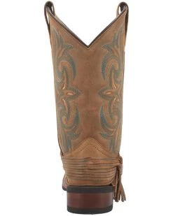 Laredo Women's Tan Turquoise Stitching Western Boots - Square Toe -Best Cowboy Boot Store 2000337535 200 P5