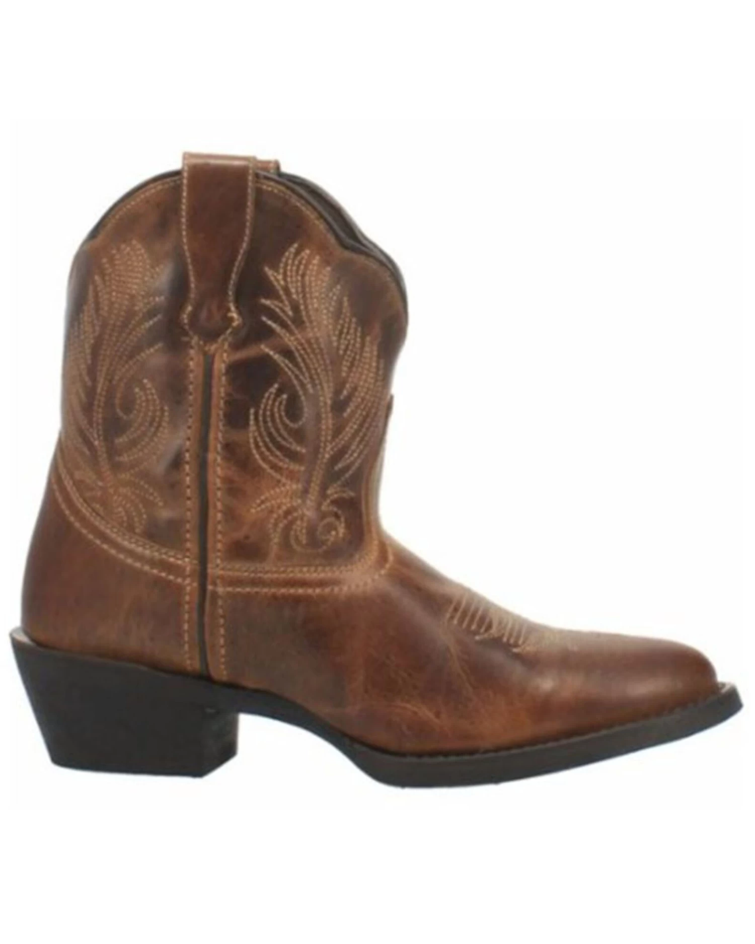 Laredo Women's Brown Shortie Western Booties - Round Toe 4 Laredo Women's Brown Shortie Western Booties - Round Toe - Image 2