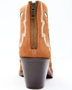 Dan Post Women's Embroidered Inlay Suede Fashion Booties - Pointed Toe -Best Cowboy Boot Store 2000340412 280 P5