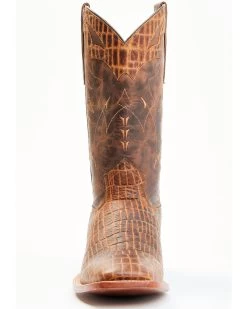 Moonshine Spirit Men's Tully Croc Print Western Boots - Broad Square Toe -Best Cowboy Boot Store 2000343042 235 P4