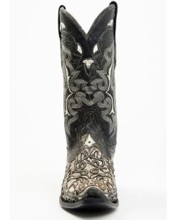Corral Men's Exotic Python Skin Inlay Western Boots - Snip Toe -Best Cowboy Boot Store 2000345254 944 P4