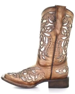 Corral Girls' Shiny Inlay Western Boots - Square Toe 9 Corral Girls' Shiny Inlay Western Boots - Square Toe -Best Cowboy Boot Store 2000345519 280 P3