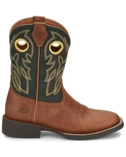 Justin Boys' Bowline Junior Western Boots - Broad Square Toe -Best Cowboy Boot Store 2000347843 924 P2