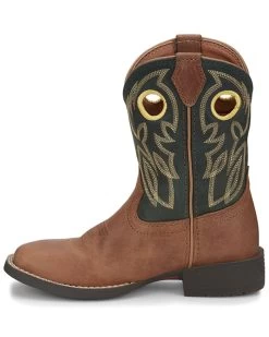 Justin Boys' Bowline Junior Western Boots - Broad Square Toe -Best Cowboy Boot Store 2000347843 924 P3