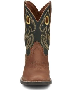Justin Boys' Bowline Junior Western Boots - Broad Square Toe -Best Cowboy Boot Store 2000347843 924 P4