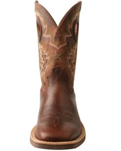Twisted X Men's Brown Ruff Stock Western Boots - Square Toe -Best Cowboy Boot Store 2000350217 201 P4