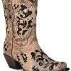 Corral Women's Brown Inlay Western Booties - Snip Toe