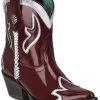 Corral Women's Burgundy Embroidery Western Booties - Pointed Toe  -Best Cowboy Boot Store 2000351168 640 P1