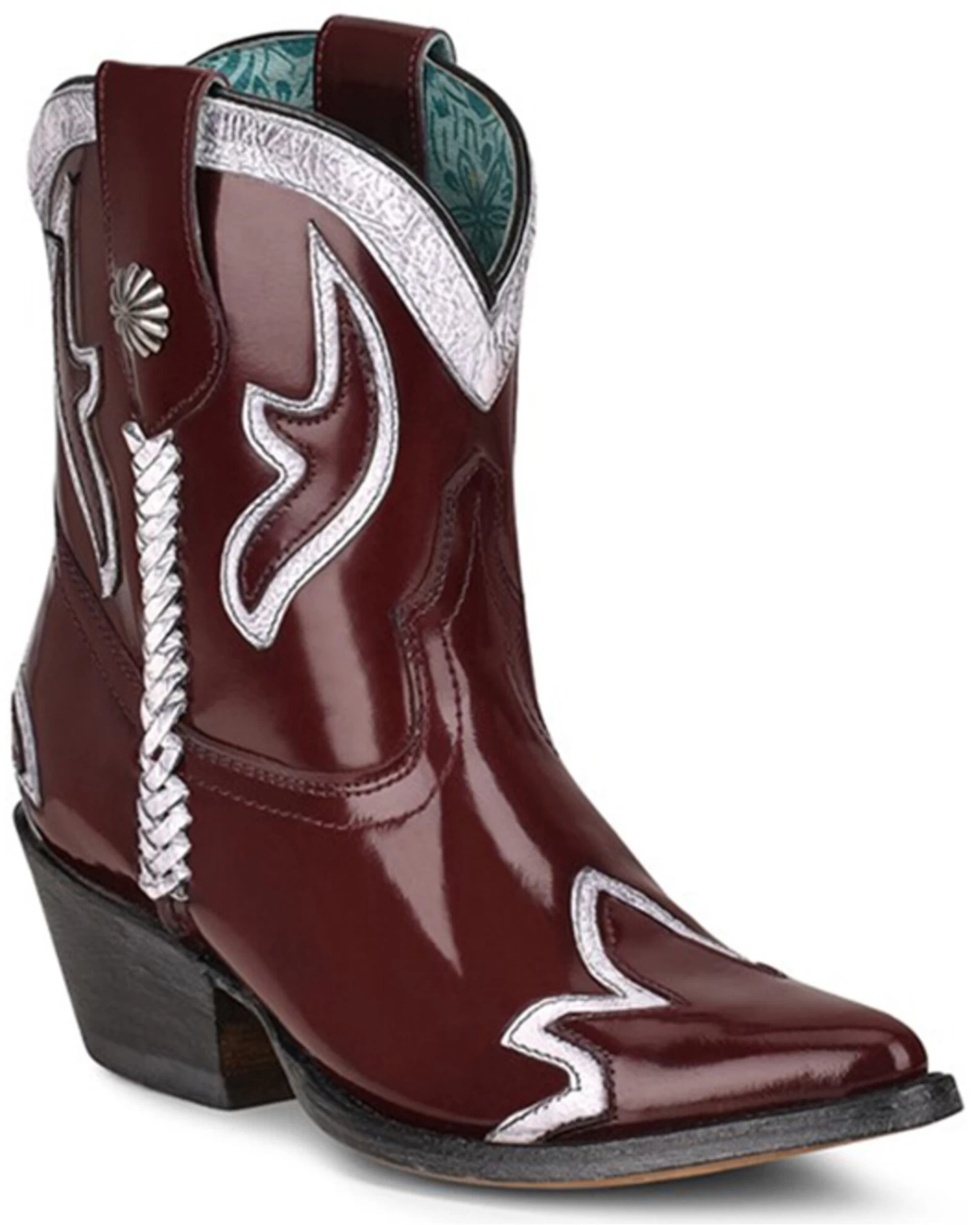Corral Women's Burgundy Embroidery Western Booties - Pointed Toe 3 Corral Women's Burgundy Embroidery Western Booties - Pointed Toe