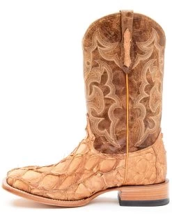 Cody James Men's Caramel Matte Pirarucu Exotic Western Boots - Broad Square Toe  -Best Cowboy Boot Store 2000351586 255 P3
