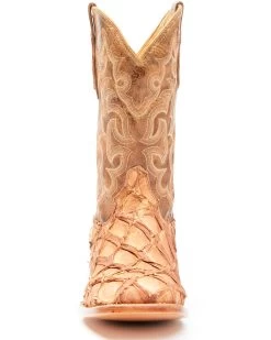 Cody James Men's Caramel Matte Pirarucu Exotic Western Boots - Broad Square Toe  -Best Cowboy Boot Store 2000351586 255 P4