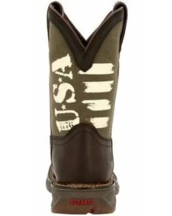 Durango Boys' Lil' Rebel USA Flag Western Boots - Broad Square Toe 13 Durango Boys' Lil' Rebel USA Flag Western Boots - Broad Square Toe -Best Cowboy Boot Store 2000355865 201 P5