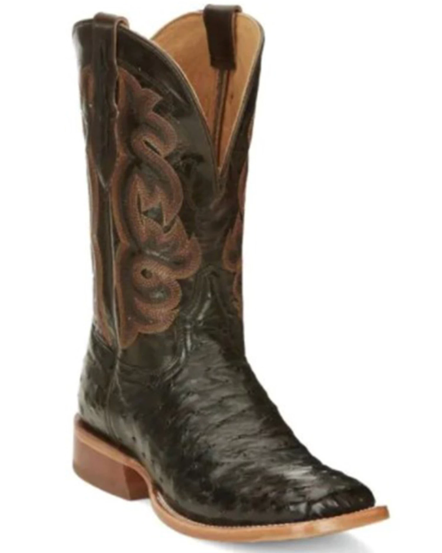 Tony Lama Men's Moore Umber Full-Quill Ostrich Western Boot - Broad Square Toe 3 Tony Lama Men's Moore Umber Full-Quill Ostrich Western Boot - Broad Square Toe