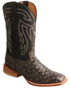 Twisted X Twistex X Men's Ruff Stock Fill-Quill Ostrich Vamp Exotic Western Boot - Broad Square Toe 