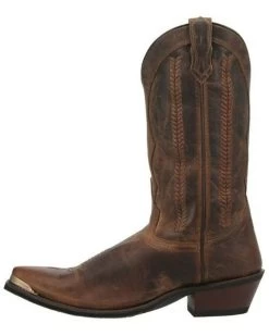 Laredo Men's Murphy Braid Bucklace Distressed Western Boots - Snip Toe  -Best Cowboy Boot Store 2000356844 240 P3