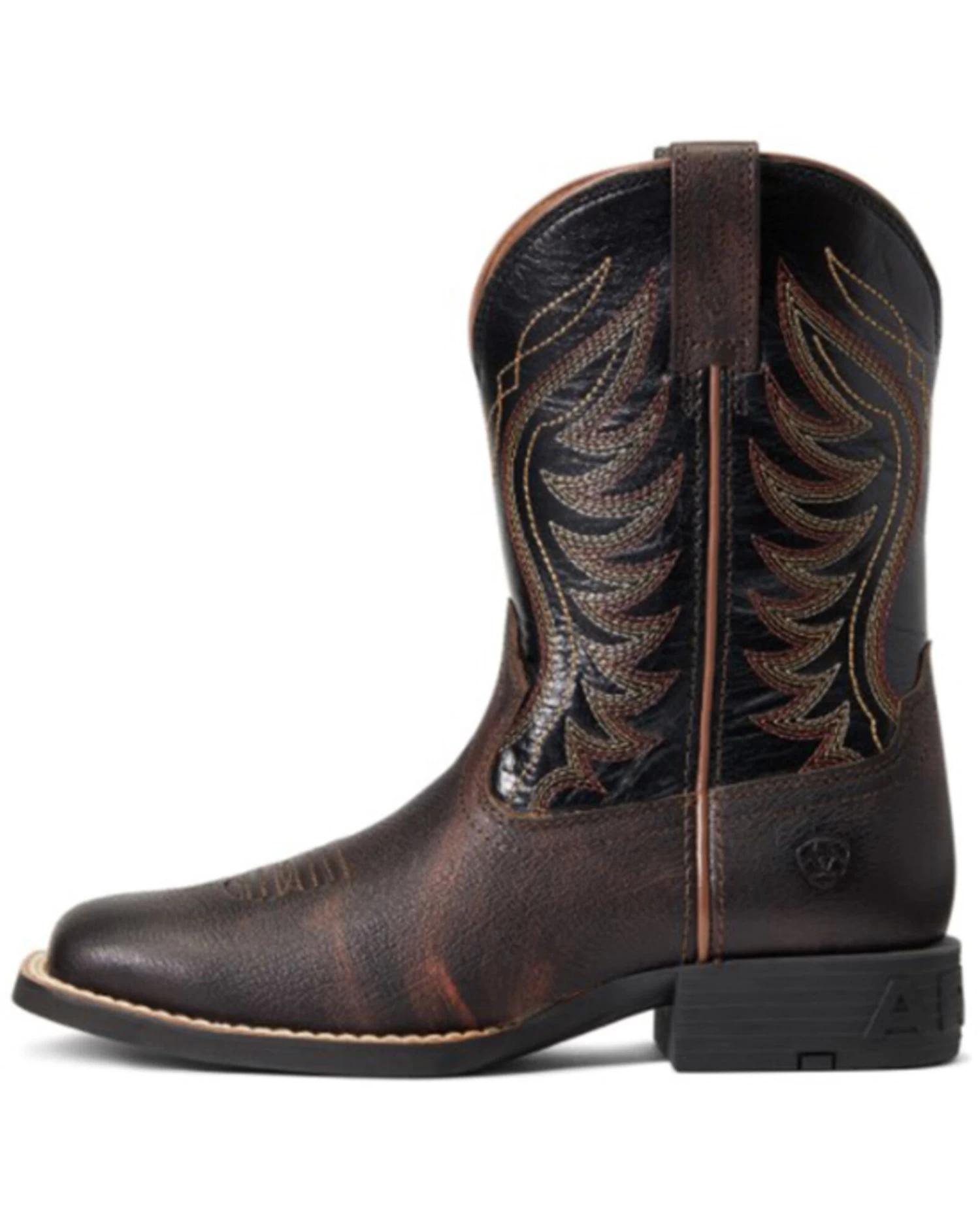 Ariat Boys' Amos Hand-Stained Western Boot - Broad Square Toe 4 Ariat Boys' Amos Hand-Stained Western Boot - Broad Square Toe - Image 2