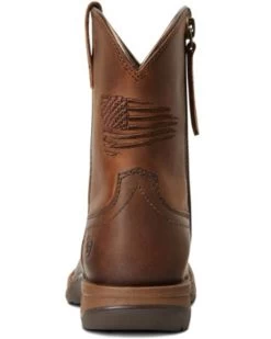 Ariat Boys' Anthem Patriot Easy Fit Distressed Brown Full-Grain Western Boot - Square Toe 10 Ariat Boys' Anthem Patriot Easy Fit Distressed Brown Full-Grain Western Boot - Square Toe -Best Cowboy Boot Store 2000357345 200 P3