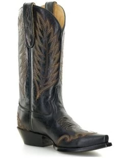 Caborca Silver By Liberty Black Women's Dory Stitch Western Boots - Snip Toe