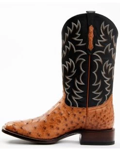 Cody James Men's Full Quill Cognac Ostrich Exotic Western Boots - Broad Square Toe  -Best Cowboy Boot Store 2000359772 001 P3