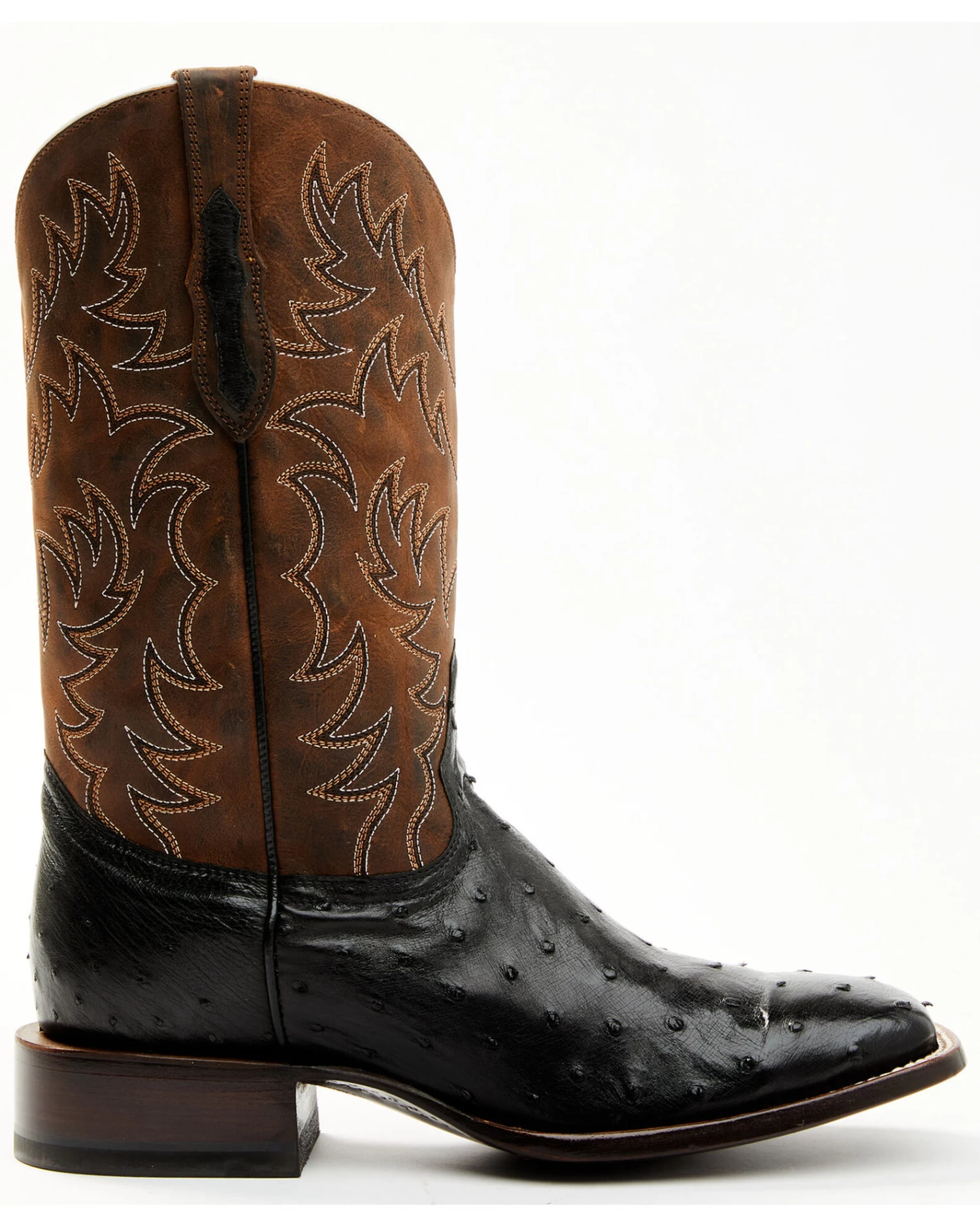 Cody James Men's Saddle Black Full-Quill Ostrich Exotic Western Boots - Broad Square Toe 4 Cody James Men's Saddle Black Full-Quill Ostrich Exotic Western Boots - Broad Square Toe - Image 2