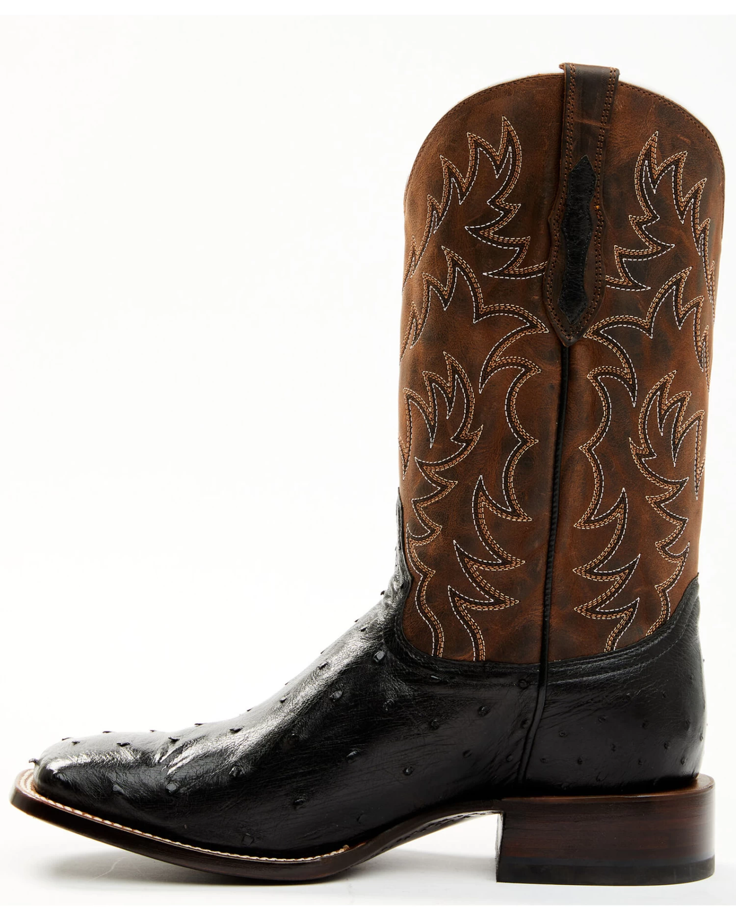 Cody James Men's Saddle Black Full-Quill Ostrich Exotic Western Boots - Broad Square Toe 5 Cody James Men's Saddle Black Full-Quill Ostrich Exotic Western Boots - Broad Square Toe - Image 3