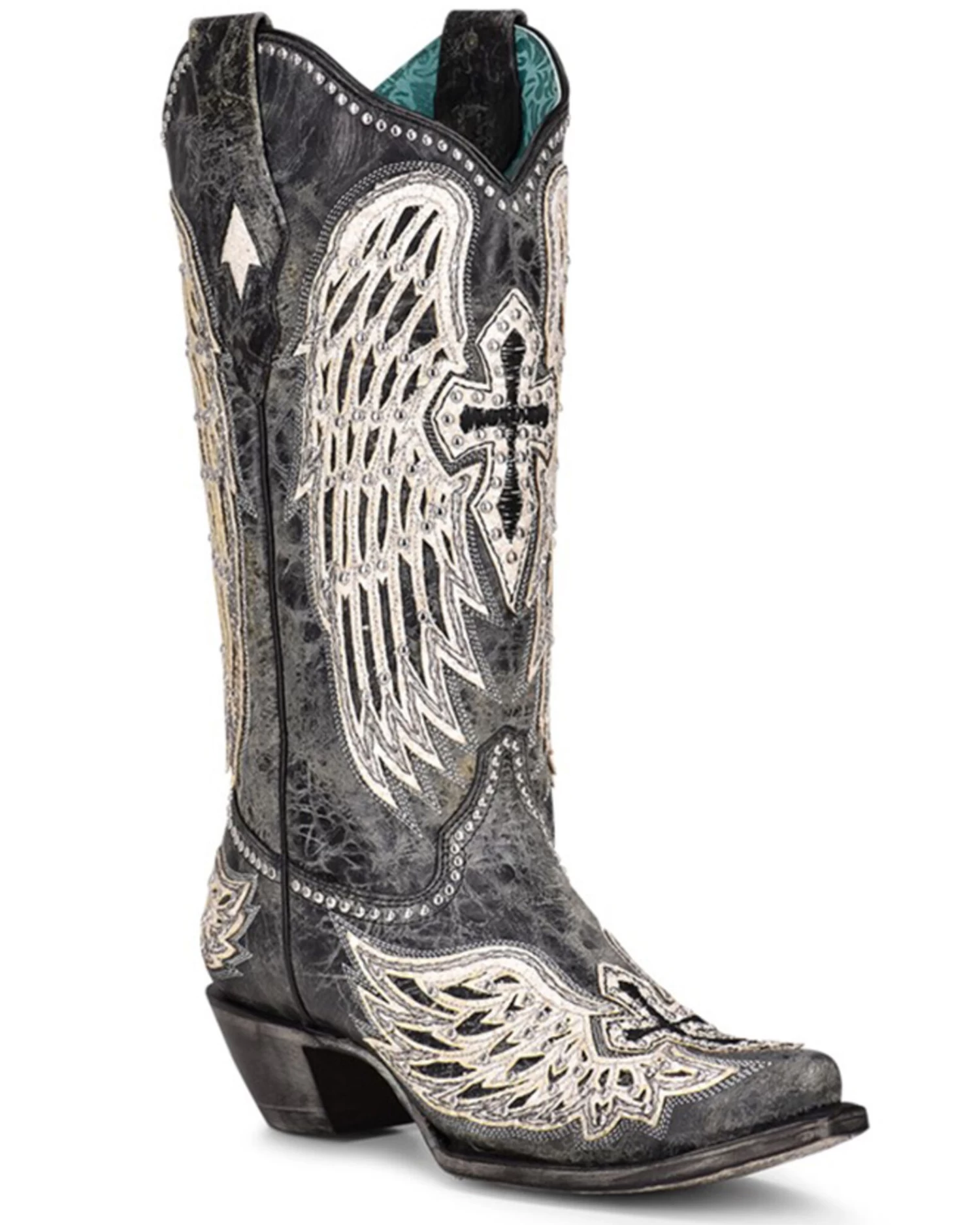 Corral Women's Cross & Wings Overlay Western Boots - Snip Toe 3 Corral Women's Cross & Wings Overlay Western Boots - Snip Toe
