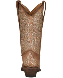 Corral Girls' Glitter Embroidery Leather Western Boot - Snip Toe -Best Cowboy Boot Store 2000361090 280 P4
