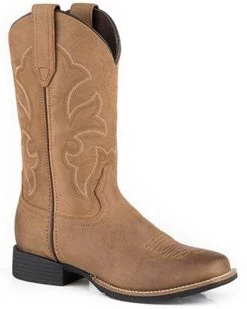Roper Men's Monterey Crazy Horse Oiled Leather Performance Western Boot - Square Toe 