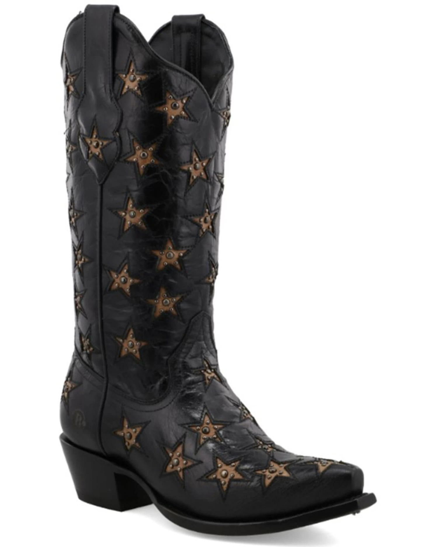 Black Star Women's Marfa Star Inlay Studded Leather Western Boot - Snip Toe 3 Black Star Women's Marfa Star Inlay Studded Leather Western Boot - Snip Toe