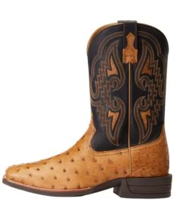 Ariat Men's Dagger Full-Quill Ostrich Exotic Western Boots - Broad Square Toe  -Best Cowboy Boot Store 2000370837 200 P2
