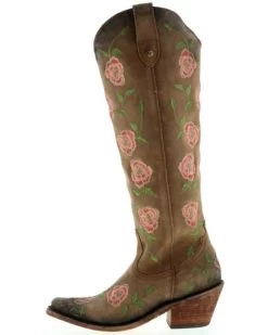 Botas Caborca For Liberty Black Women's Garden Embroidered Floral Western Tall Boots - Snip Toe  -Best Cowboy Boot Store 2000370983 280 P3