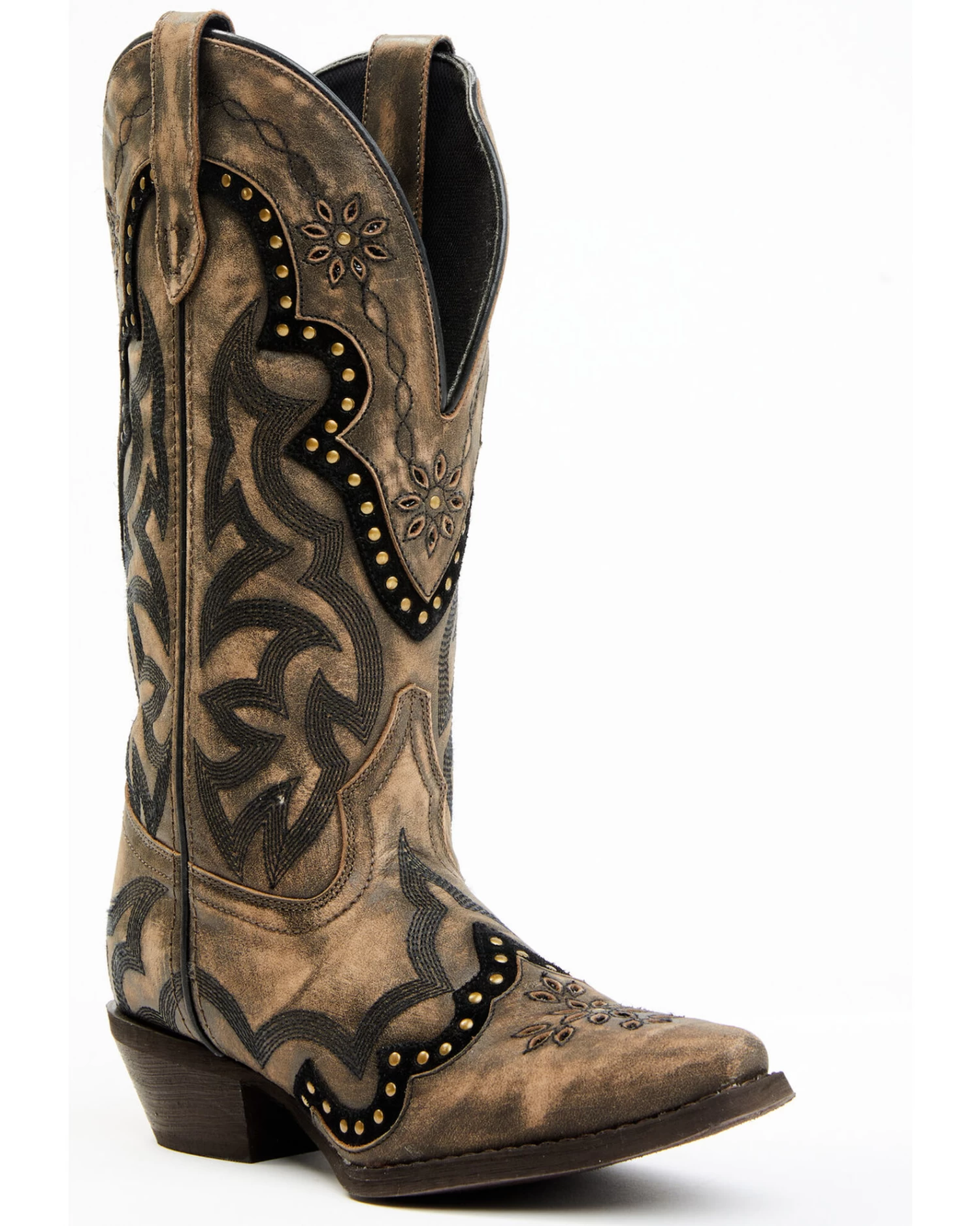 Laredo Women's Skyla Floral Studded Western Performance Boots - Snip Toe 3 Laredo Women's Skyla Floral Studded Western Performance Boots - Snip Toe