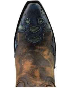 Dan Post Women's Humming Bird Heart And Floral Inlay Western Boots - Snip Toe  -Best Cowboy Boot Store 2000371091 800 P6