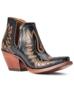 Ariat Women's Dixon Patent Spade Western Booties - Snip Toe