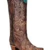 Corral Women's Floral & Butterfly Embroidered Burnished Tall Western Boots - Snip Toe 1 Corral Women's Floral & Butterfly Embroidered Burnished Tall Western Boots - Snip Toe -Best Cowboy Boot Store 2000371774 240 P1