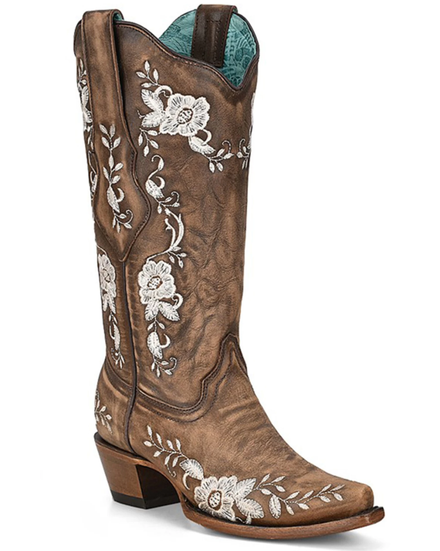 Corral Women's Embroidered Floral Western Boots - Snip Toe 3 Corral Women's Embroidered Floral Western Boots - Snip Toe