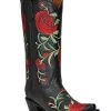 Circle G Women's Flowered Embroidery Western Tall Boots - Snip Toe -Best Cowboy Boot Store 2000371800 001 P1